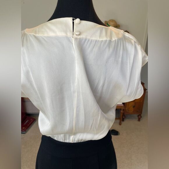 Halogen Dress Womens Beige Black Sleeveless Fitted Trim Sheath Size 4 - Picture 2 of 10